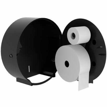 3355-BJÖRK toiletpapirholder til 1 Jumbo+1 standard, sort
